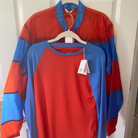 Tory Sport Color Block Long Sleeve Top and Lightweight Jacket